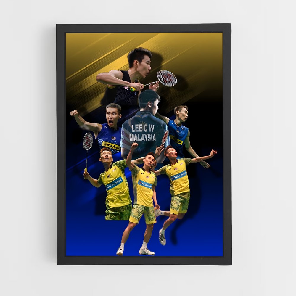 Poster Lee chong – affiche Badminton (vue 2)
